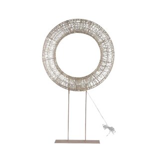 PTMD Lexis Champagne LED Krans op Voet XL – Luxe Lichtdecoratie – H140 cm