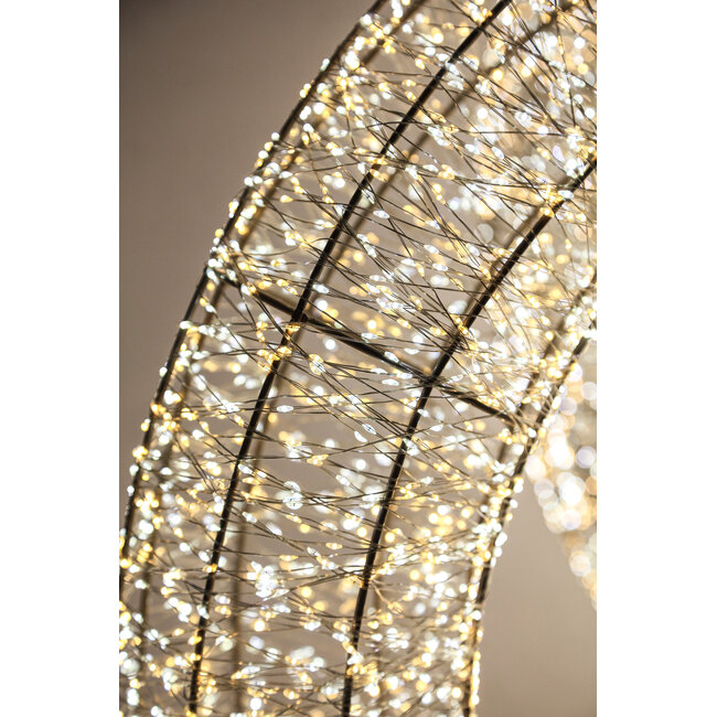 PTMD Lexis Champagne LED Krans op Voet XL – Luxe Lichtdecoratie – H140 cm