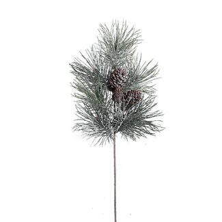 PTMD Green Pine Cone Spray – Kunsttak met Dennenappels – L76 cm
