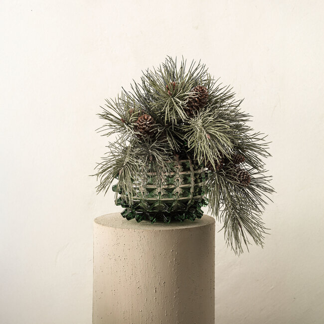 PTMD Green Pine Cone Spray – Kunsttak met Dennenappels – L76 cm