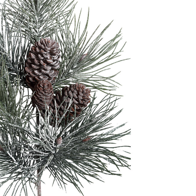 PTMD Green Pine Cone Spray – Kunsttak met Dennenappels – L76 cm