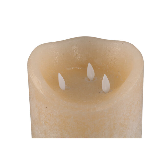 PTMD Led Light candle New Rustic ivory movable flame L