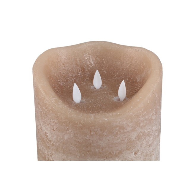 PTMD Led Light candle New Rustic beige movable flame L