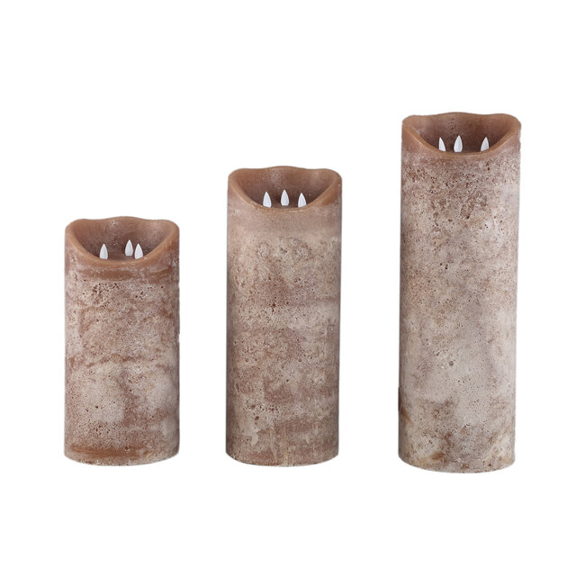 PTMD Led Light candle New Rustic beige movable flame L