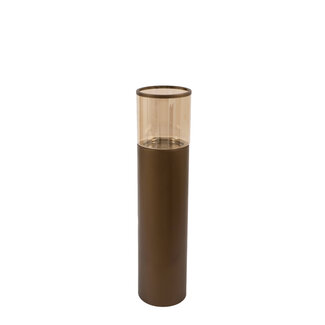 Light & Living Windlicht Ø25,5x107 cm YON mat bruin-brons+glas bruin luster