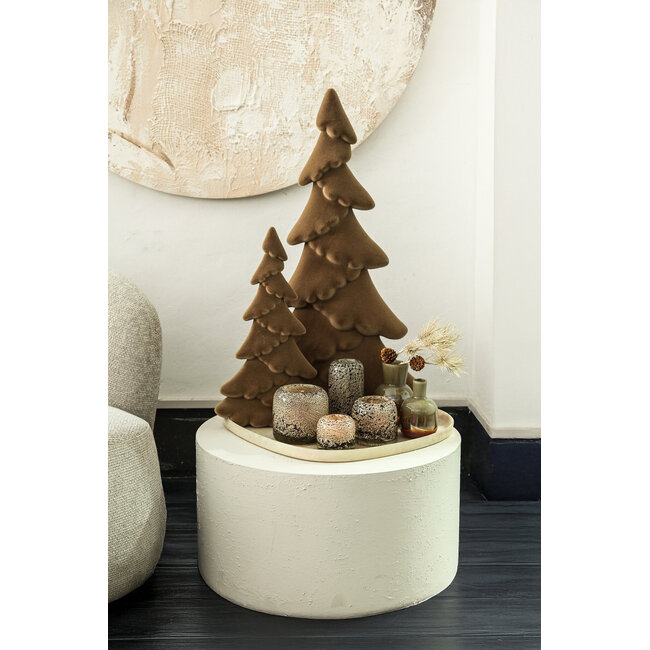 PTMD Jalenn Beige heavy bubble glass tealight S