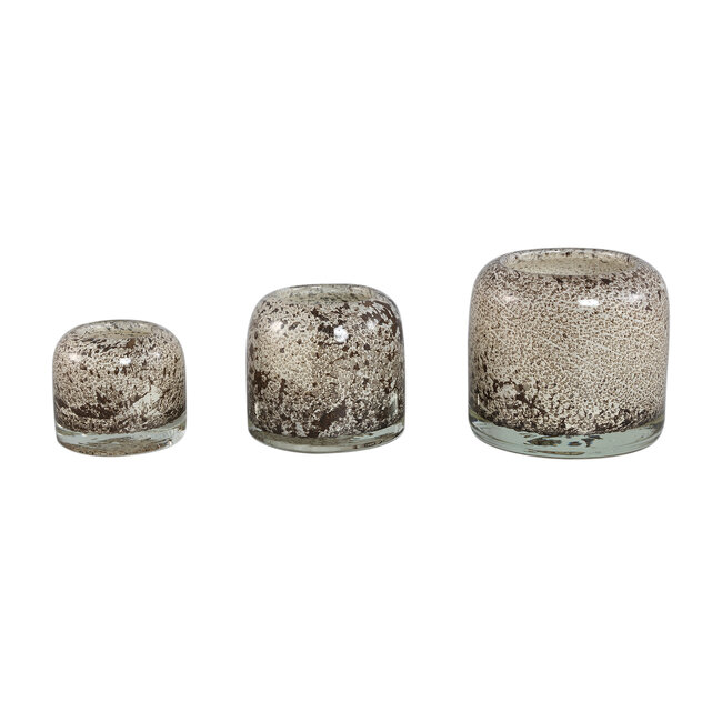 PTMD Jalenn Beige heavy bubble glass tealight S