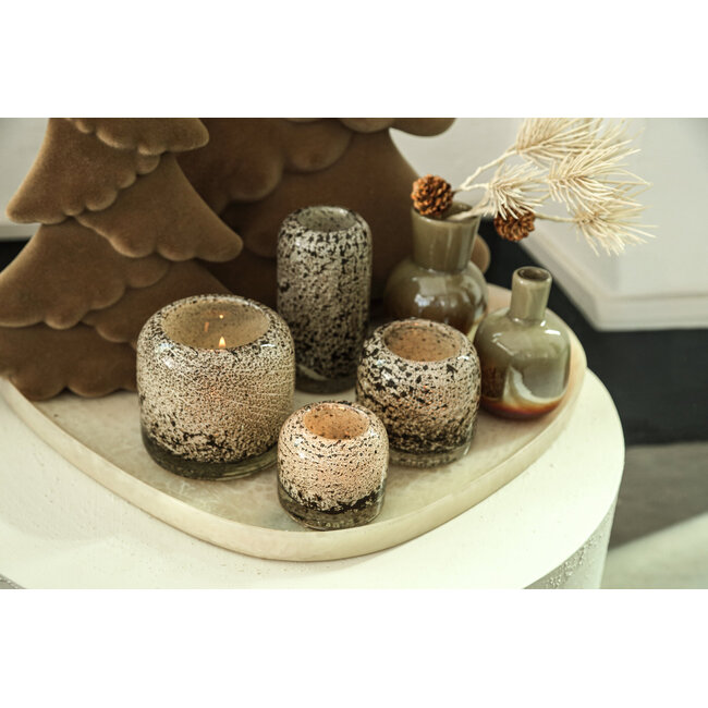 PTMD Jalenn Beige heavy bubble glass tealight M