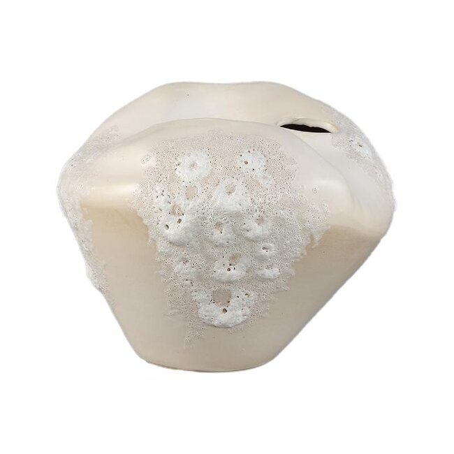 PTMD Dangelo Cream ceramic irregular vase S