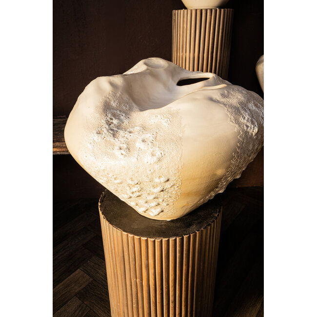 PTMD Dangelo Cream ceramic irregular vase S
