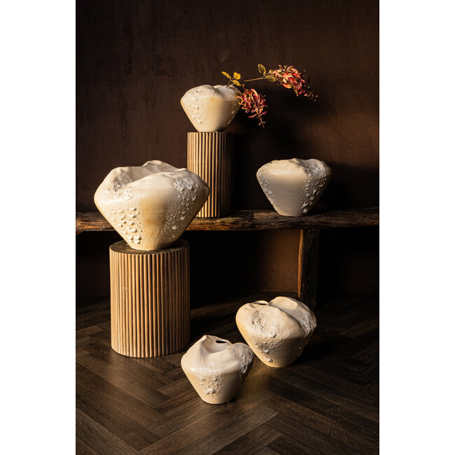 PTMD Dangelo Cream ceramic irregular vase S
