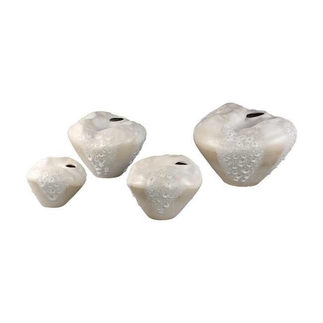 PTMD Dangelo Cream ceramic irregular vase S