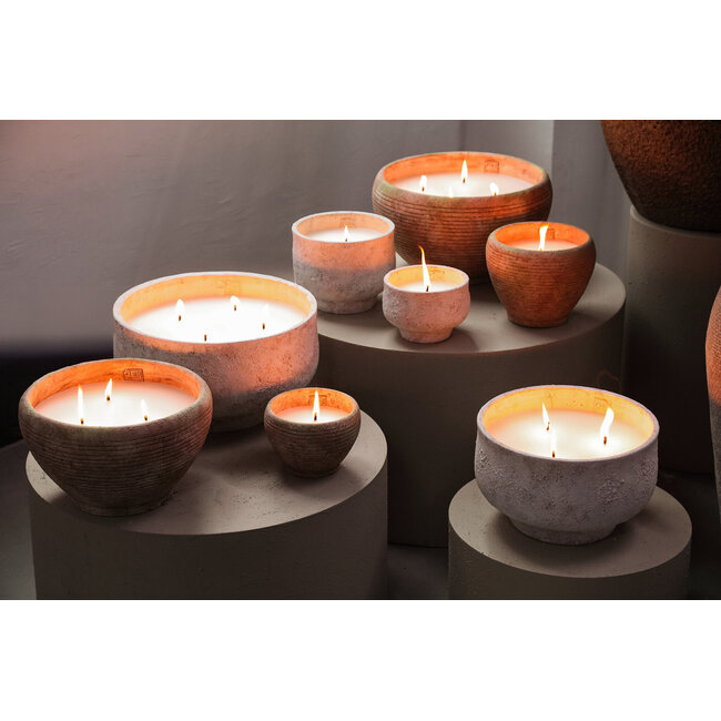 PTMD Elora Brown cement outdoor candle M