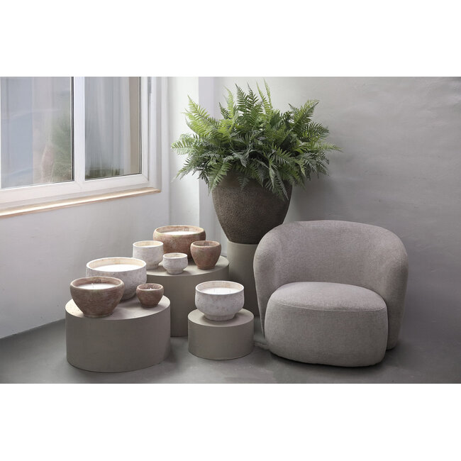PTMD Elora Brown cement outdoor candle M