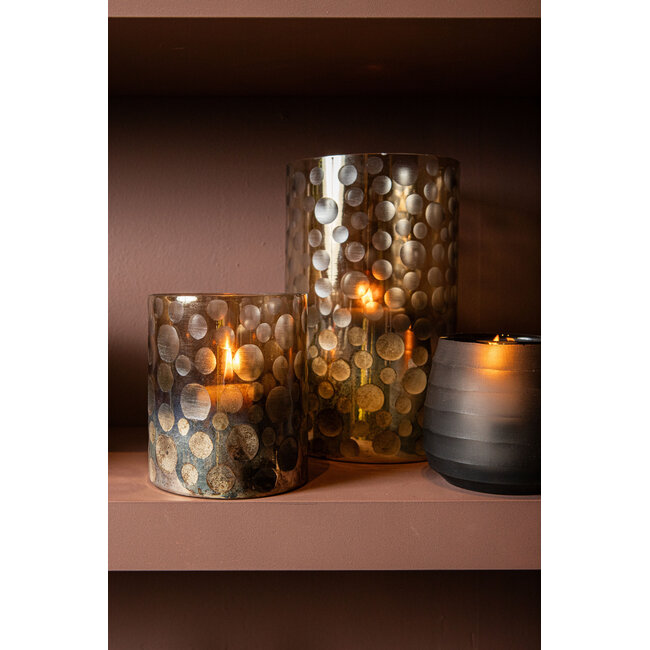 PTMD Bridgid Brown ombre round glass stormlight dotted L
