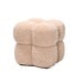 PTMD Teddy Beige fabric square pouf