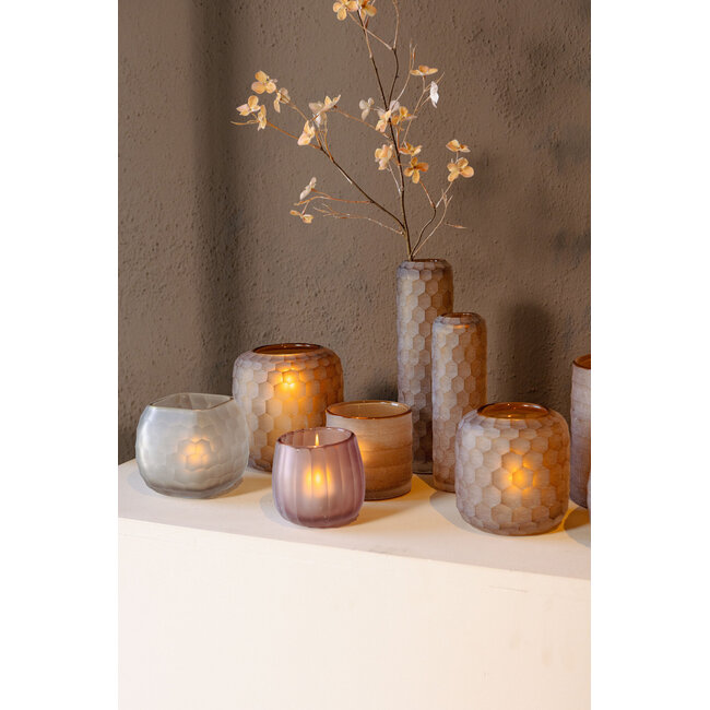 PTMD Amaria Grey glass handcut honeycomb stormlight S