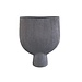 PTMD Tywin Dark Grey ceramic oval pot on foot lines L