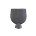 PTMD Tywin Dark Grey ceramic oval pot on foot fine lines M