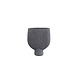 PTMD Tywin Dark Grey ceramic oval pot on foot fine lines S