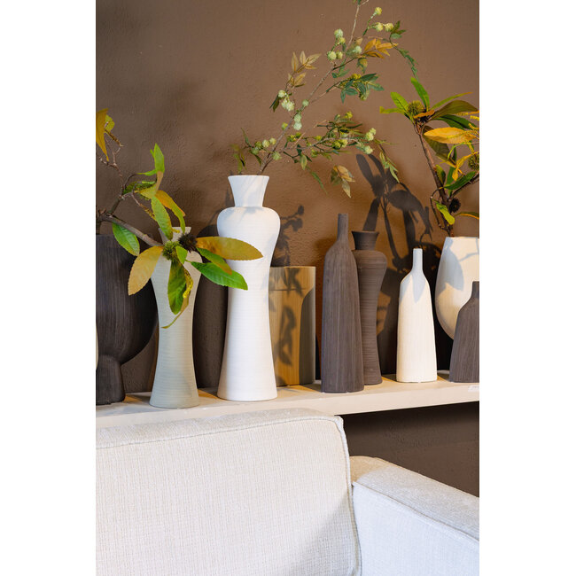 PTMD Marla Khaki ceramic vase round small neck L