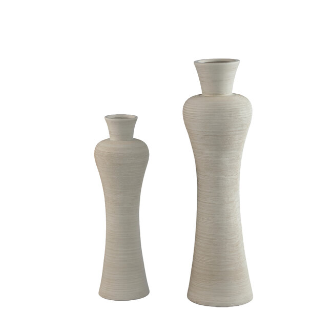 PTMD Marla Khaki ceramic vase round small neck L