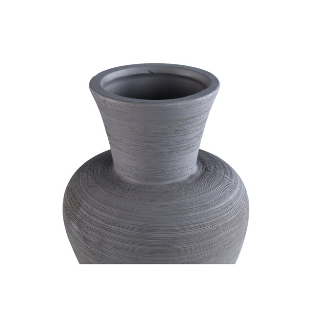 PTMD Marla Dark Grey ceramic vase round small neck L