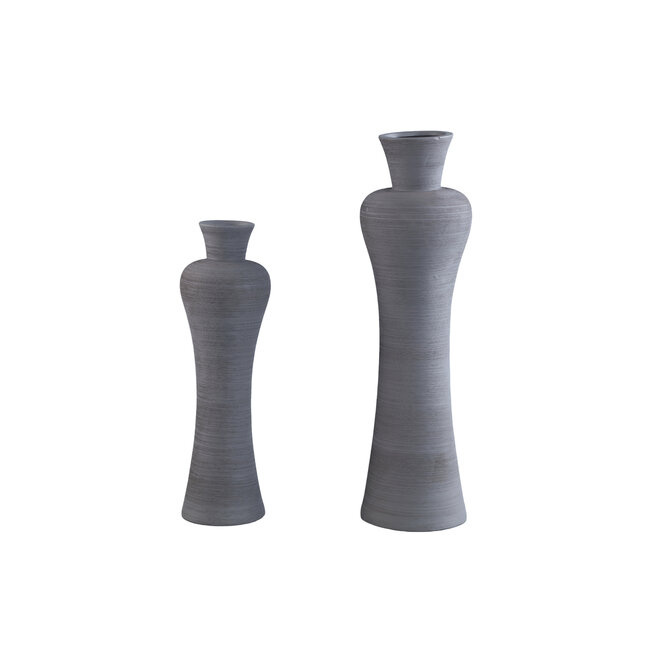 PTMD Marla Dark Grey ceramic vase round small neck L