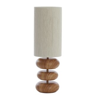 Light & Living Tafellamp Ø22x67,5 cm DANIALO hout print naturel+touw crème Light & Living Tafellamp Ø22x67,5 cm DANIALO hout print naturel+touw crème