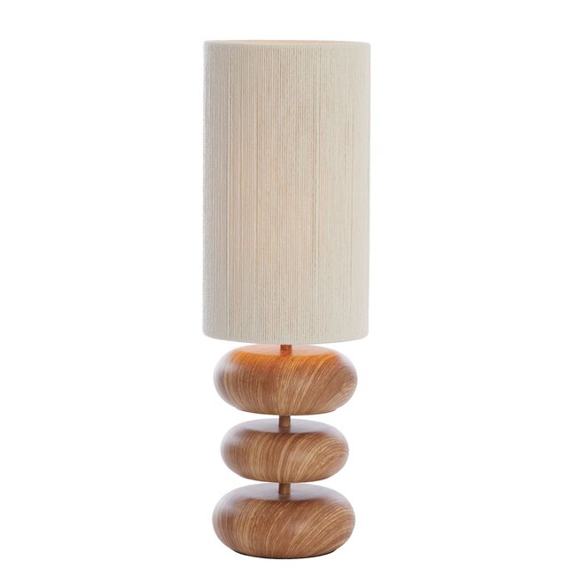 Light & Living Tafellamp Ø22x67,5 cm DANIALO hout print naturel+touw crème