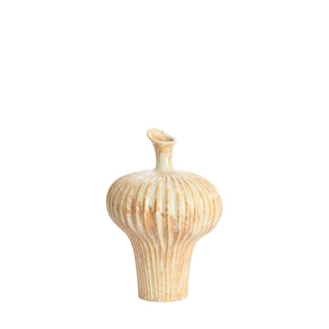 Light & Living Vaas deco 23x22x32,5 cm NEVANO crème+oranje-bruin