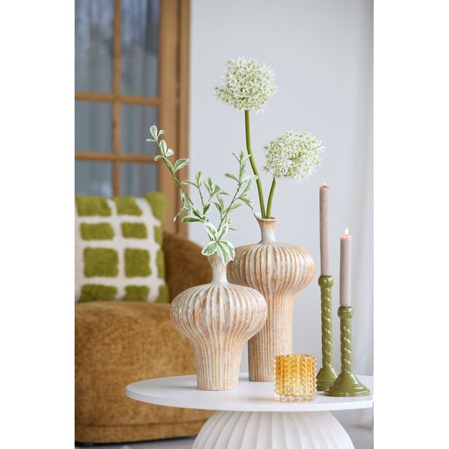 Light & Living Vaas deco 23x22x32,5 cm NEVANO crème+oranje-bruin