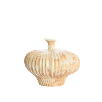 Light & Living Vaas deco 31x29,5x25,5 cm NEVANO crème+oranje-bruin