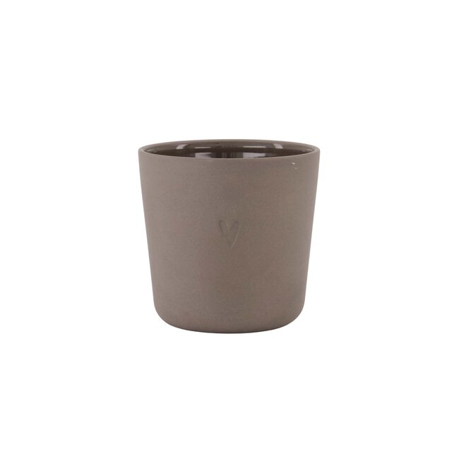 Zusss Coffee mug heart donker bruin