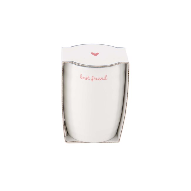 Zusss Koffiemok Best Friend wit donker roze