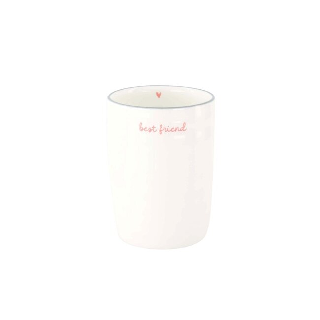 Zusss Koffiemok Best Friend wit donker roze
