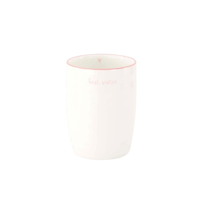 Zusss Koffiemok Best Sister wit licht roze