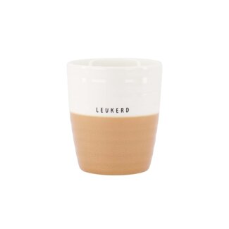 Zusss Koffiemok Leukerd wit/camel Zusss Koffiemok Leukerd wit/camel