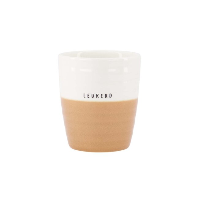 Zusss Koffiemok Leukerd wit/camel