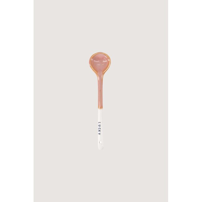 Zusss Lepeltje keramiek kusje wit / roze