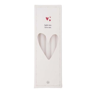Zusss Doosje met 10 smalle kaarsjes 17cm off white