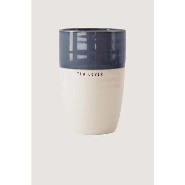Zusss Mok L tea lover wit / blauw