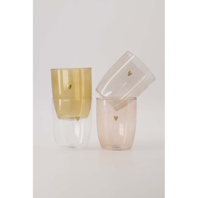 Zusss Drinkglas hartje transparant