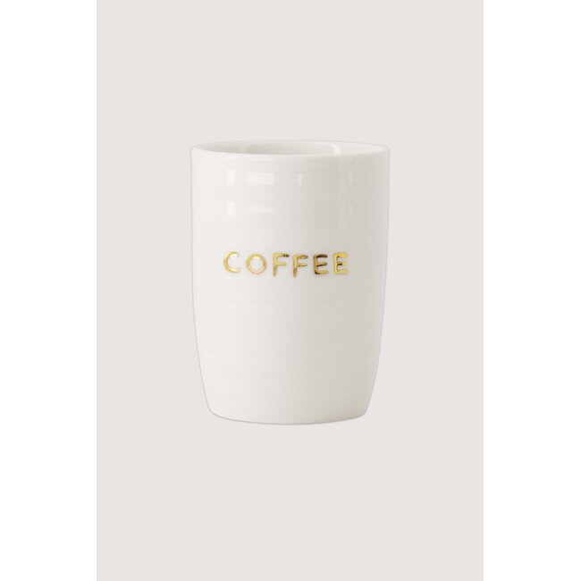 Zusss Koffiemok coffee wit / goud