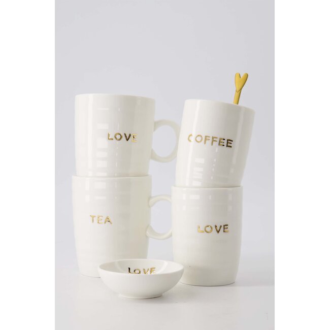 Zusss Koffiemok coffee wit / goud