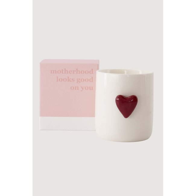 Zusss Geurkaars keramiek hart in doosje motherhood