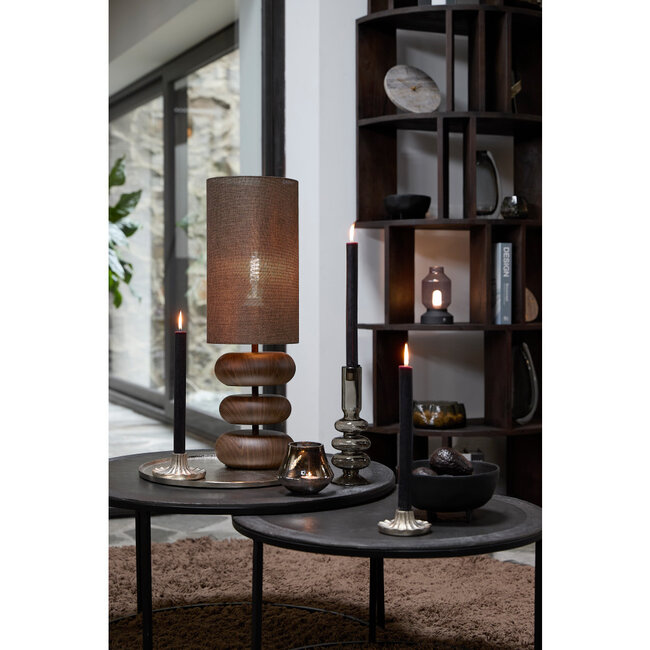 Light & Living Tafellamp Ø22x67,5 cm DANIALO hout print d bruin+d bruin