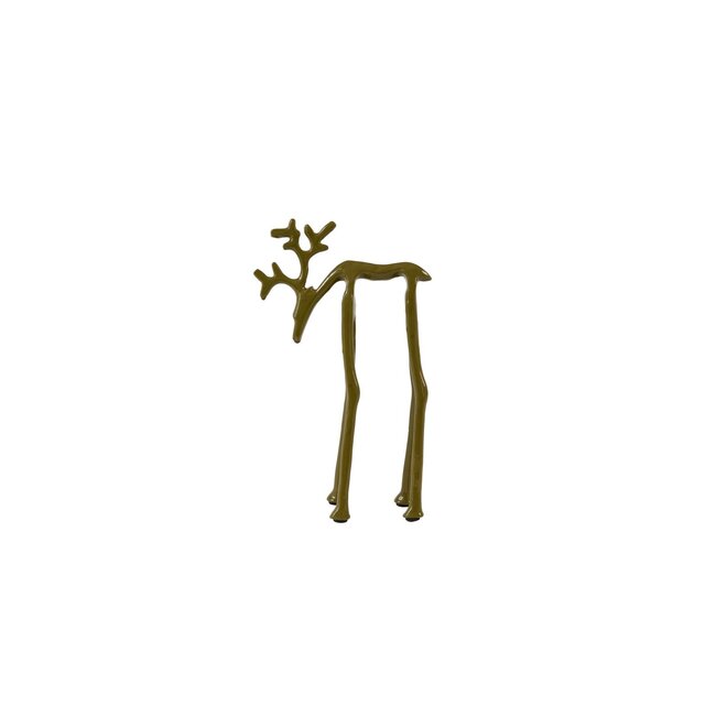Light & Living Ornament 15x6x25 cm DEER glans olijf groen