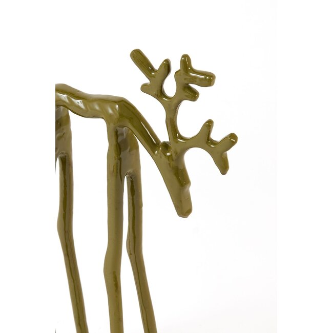 Light & Living Ornament 15x6x25 cm DEER glans olijf groen