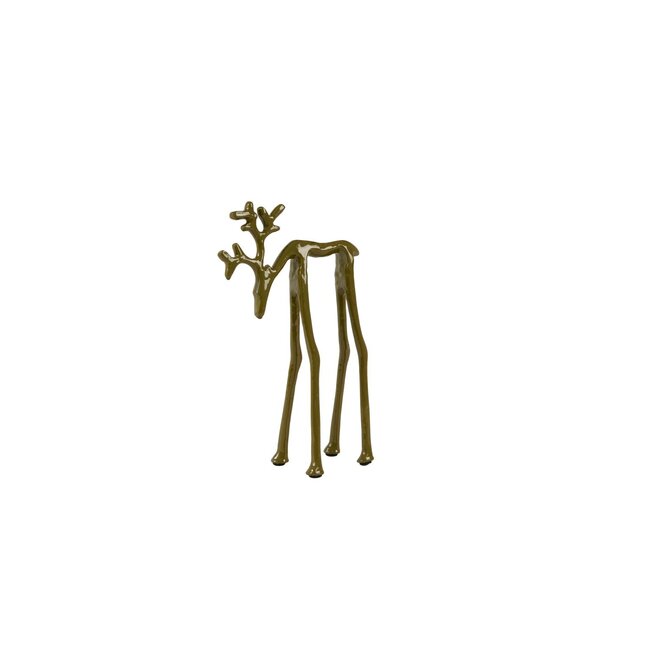 Light & Living Ornament 15x6x25 cm DEER glans olijf groen